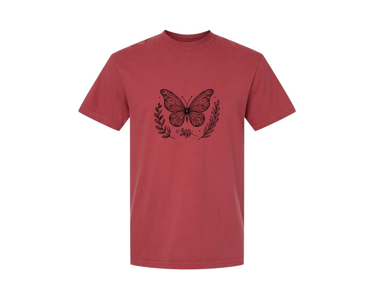 brand:Comfort Colors|color:Chili|Butterfly Design Graphic T-Shirt