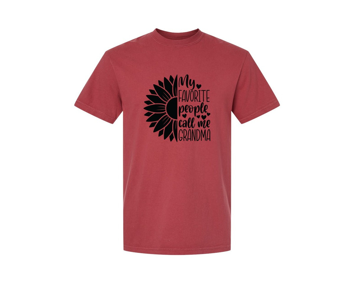 brand:Comfort Colors|color:Chili|Grandma Sunflower Grandma Graphic T-Shirt