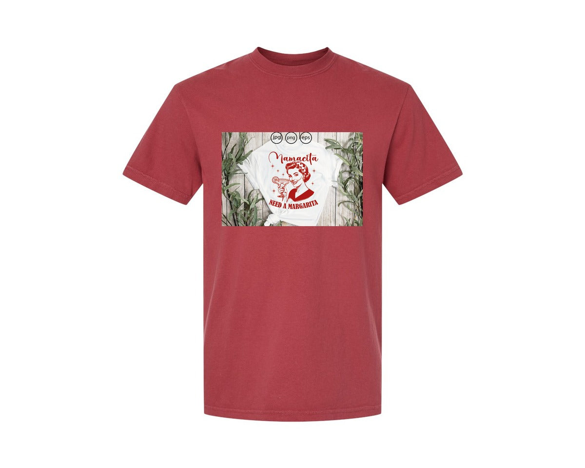 brand:Comfort Colors|color:Chili|Mamacita Needs A Margarita 26 Graphic T-Shirt