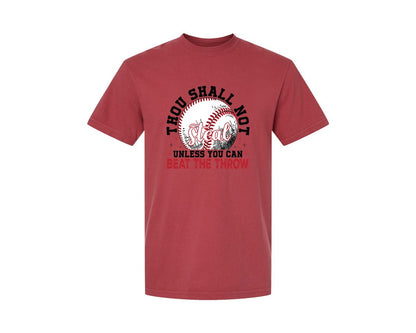 brand:Comfort Colors|color:Chili|Funny Baseball Thou Shall Not Steal Graphic T-Shirt