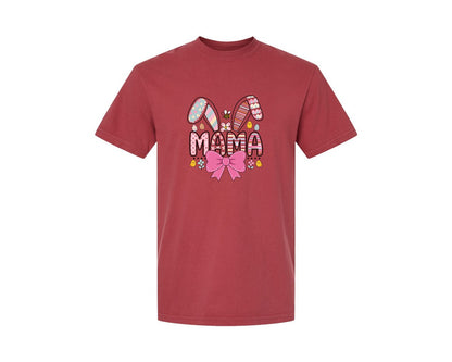 brand:Comfort Colors|color:Chili|Easter Mama T Shirt Design Graphic T-Shirt