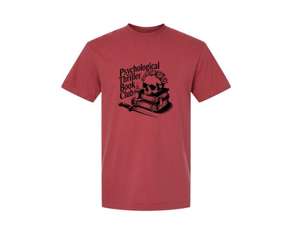 brand:Comfort Colors|color:Chili|Psychological Thriller Book Club T S Graphic T-Shirt