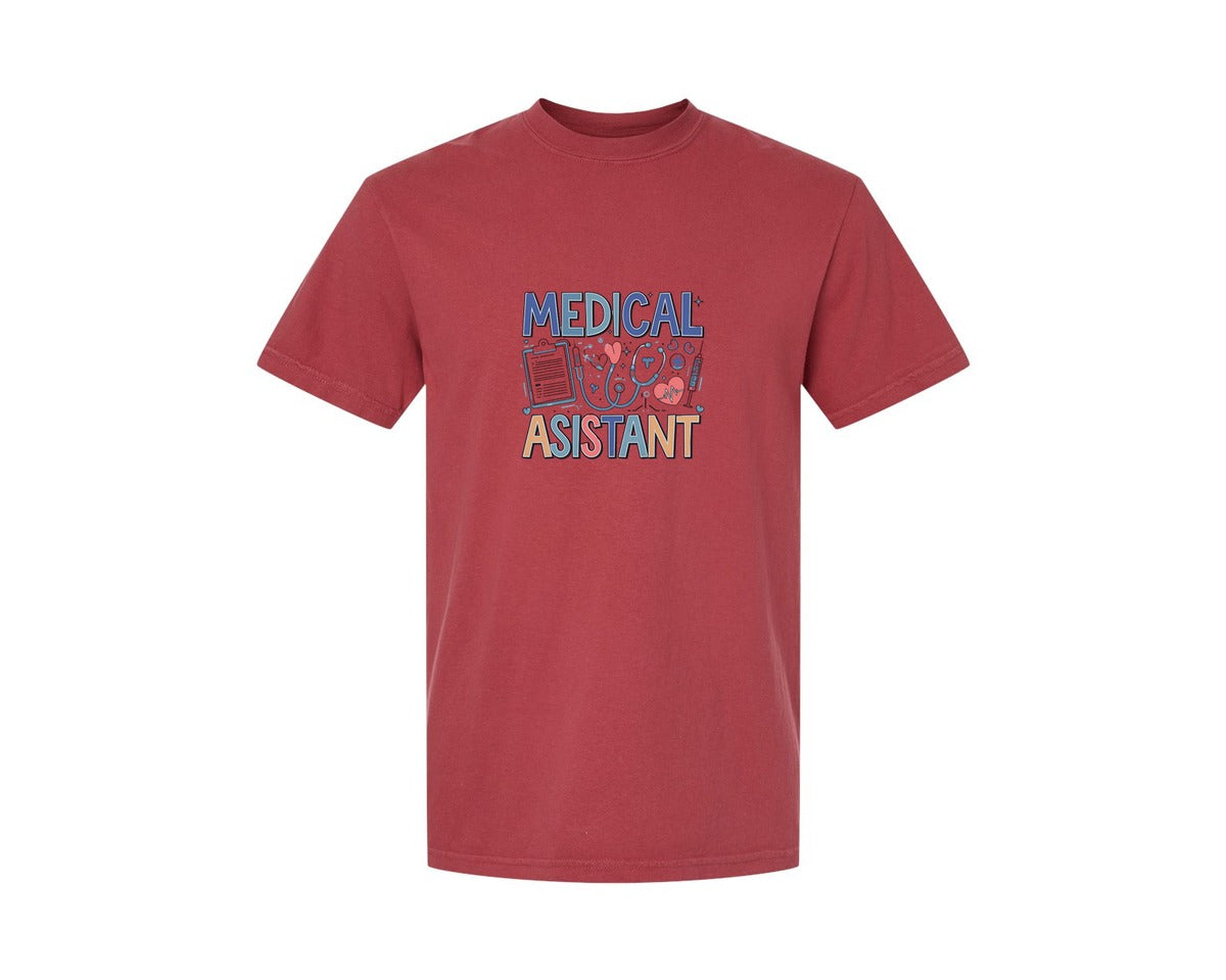 brand:Comfort Colors|color:Chili|Medical Assistant 7 Graphic T-Shirt