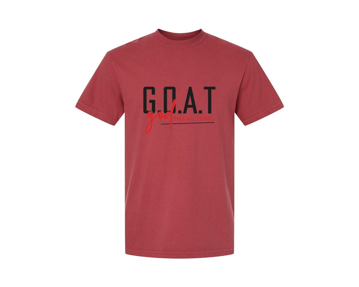 brand:Comfort Colors|color:Chili|God Over All Things Shirt Design Graphic T-Shirt