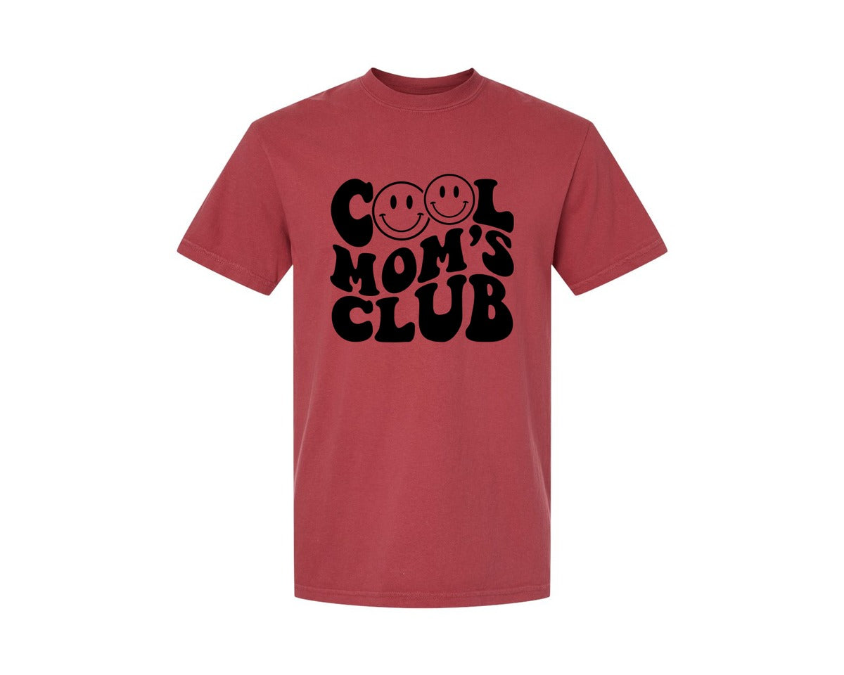 brand:Comfort Colors|color:Chili|Cool Moms Club Wavy 2 Graphic T-Shirt
