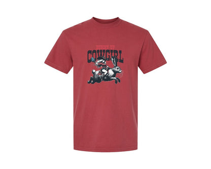 brand:Comfort Colors|color:Chili|Bunny Up Cowgirl Easter Egg Shirt Graphic T-Shirt