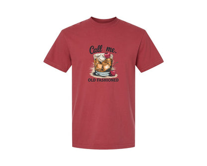 brand:Comfort Colors|color:Chili|Call Me Old Fashioned Retro Whiskey 2 Graphic T-Shirt