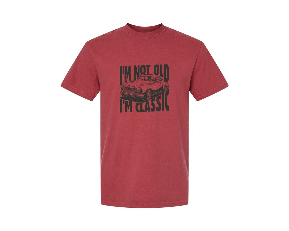 brand:Comfort Colors|color:Chili|Im Not Old Im Classic Vintage Car 3 Graphic T-Shirt