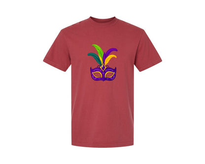 brand:Comfort Colors|color:Chili|Mardi Gras Mask T Shirt Design 4 Graphic T-Shirt