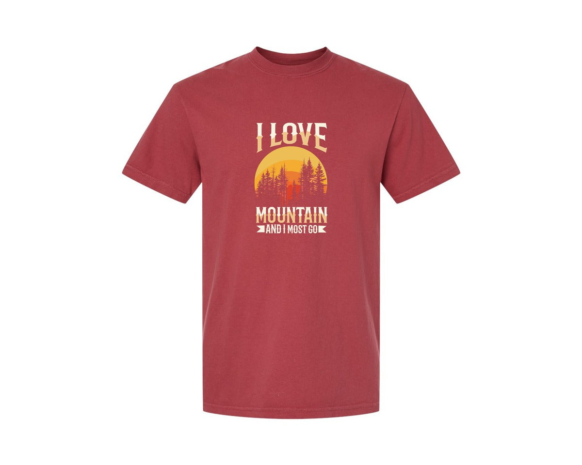 brand:Comfort Colors|color:Chili|Wild Life Experience Mountain Hiking Tee 3 Graphic T-Shirt