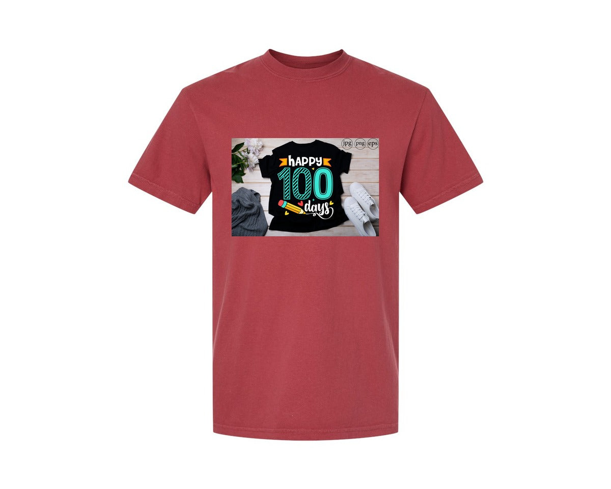 brand:Comfort Colors|color:Chili|100 Days Of School Shirt 10 Graphic T-Shirt