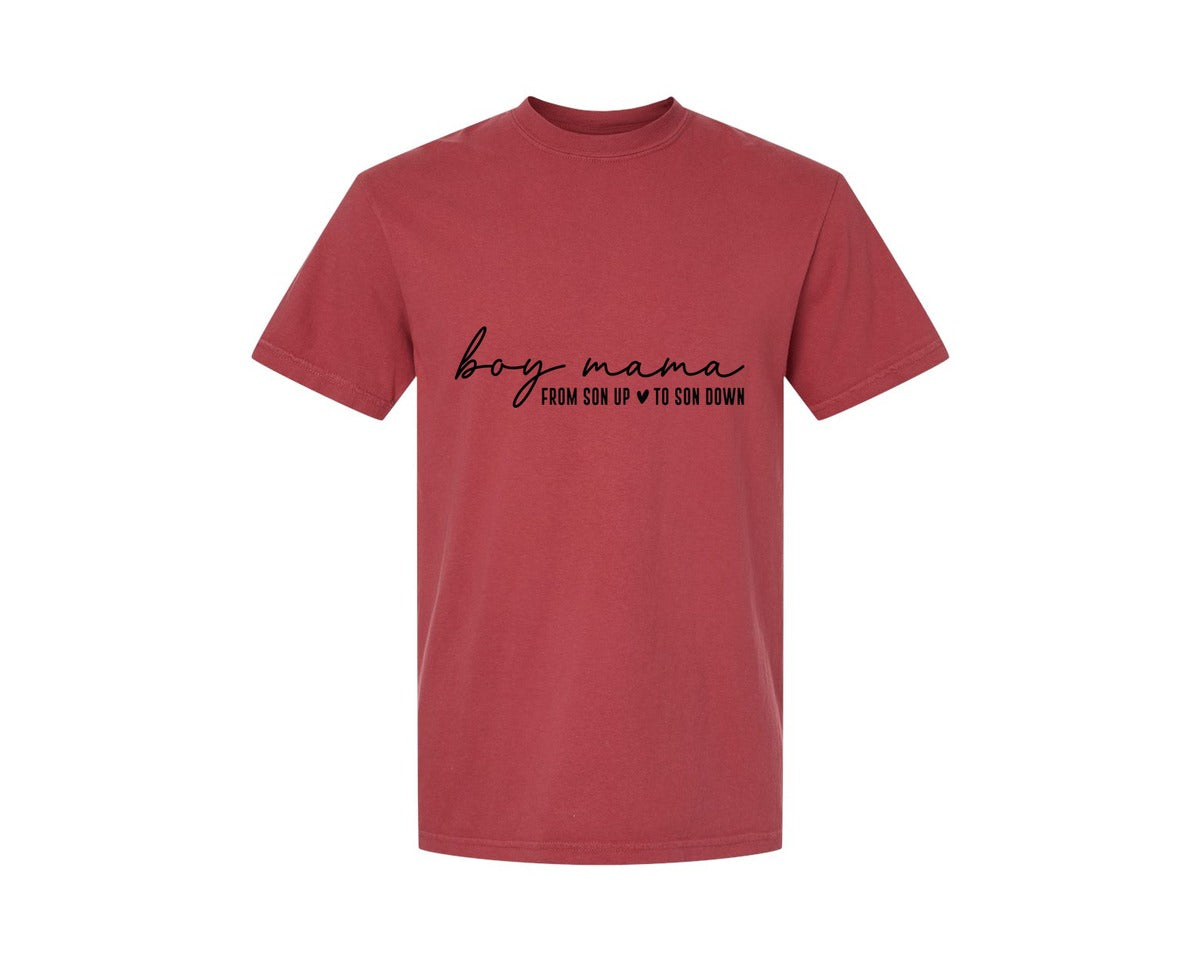brand:Comfort Colors|color:Chili|Boy Mama From Son Up To Son Down 3 Graphic T-Shirt
