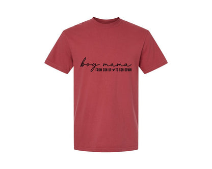 brand:Comfort Colors|color:Chili|Boy Mama From Son Up To Son Down 3 Graphic T-Shirt