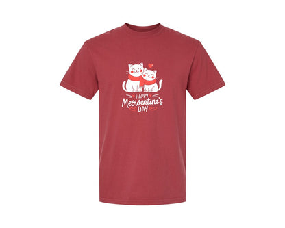 brand:Comfort Colors|color:Chili|Happy Meowentines Day T Shirt Design 2 Graphic T-Shirt
