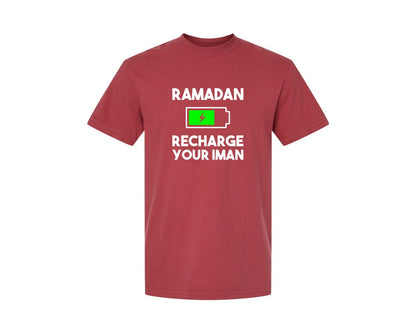 brand:Comfort Colors|color:Chili|Ramadan Recharge Your Iman Muslim Motiv Graphic T-Shirt