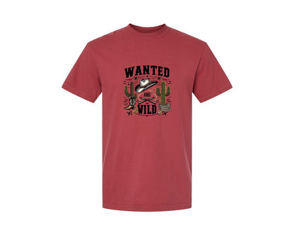 brand:Comfort Colors|color:Chili|Western Wanted And Wild T Shirt Graphic T-Shirt