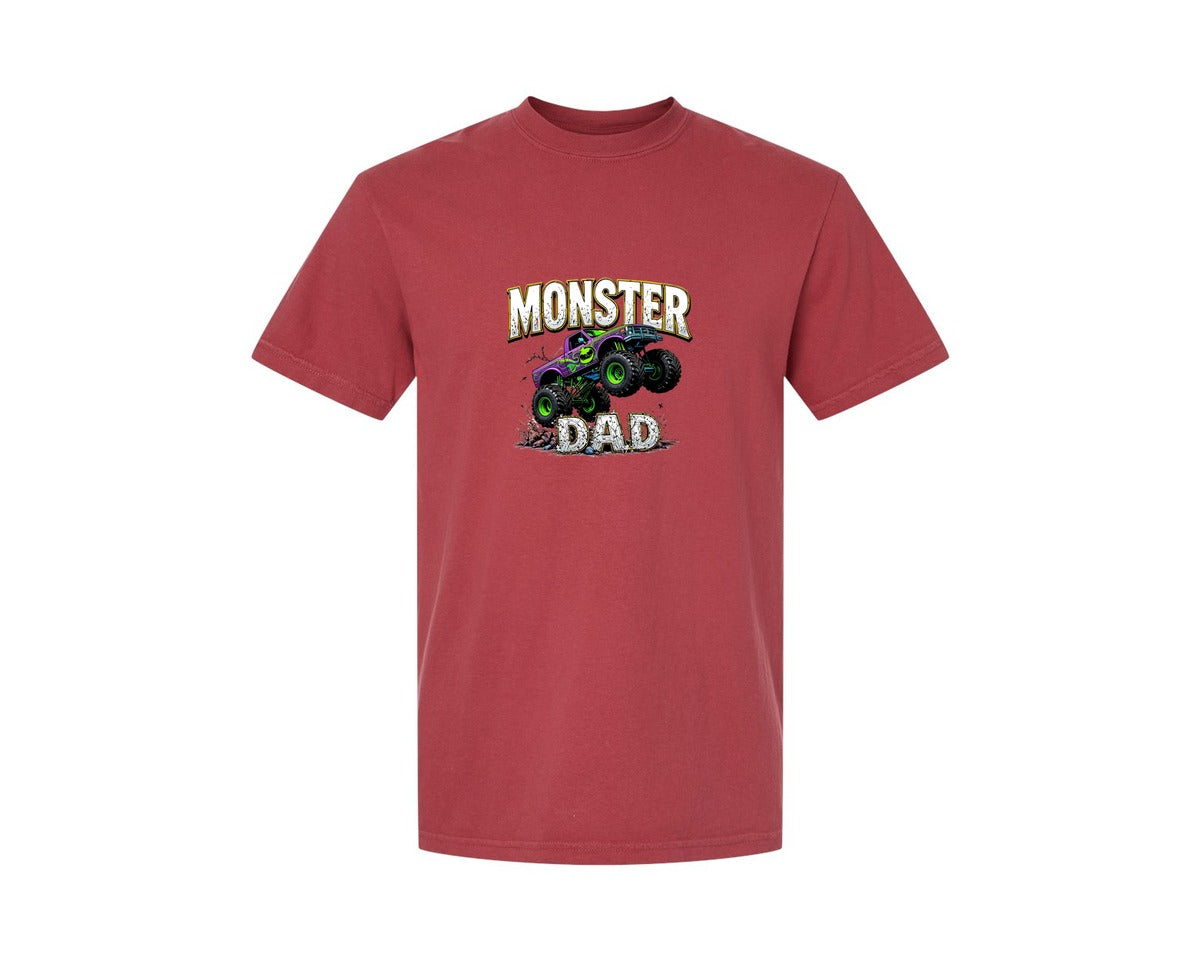 brand:Comfort Colors|color:Chili|Fathers Day Monster Truck T Shirtdesign Graphic T-Shirt