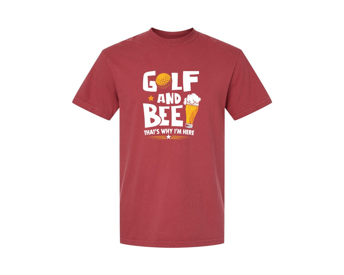 brand:Comfort Colors|color:Chili|Funny Golf Beer Lover T Shirt Desin Graphic T-Shirt