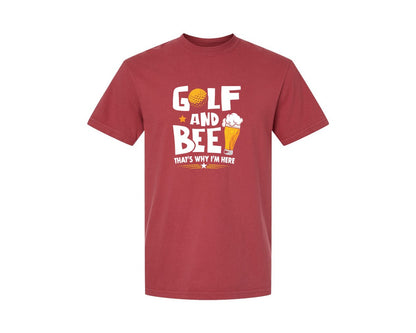 brand:Comfort Colors|color:Chili|Funny Golf Beer Lover T Shirt Desin Graphic T-Shirt