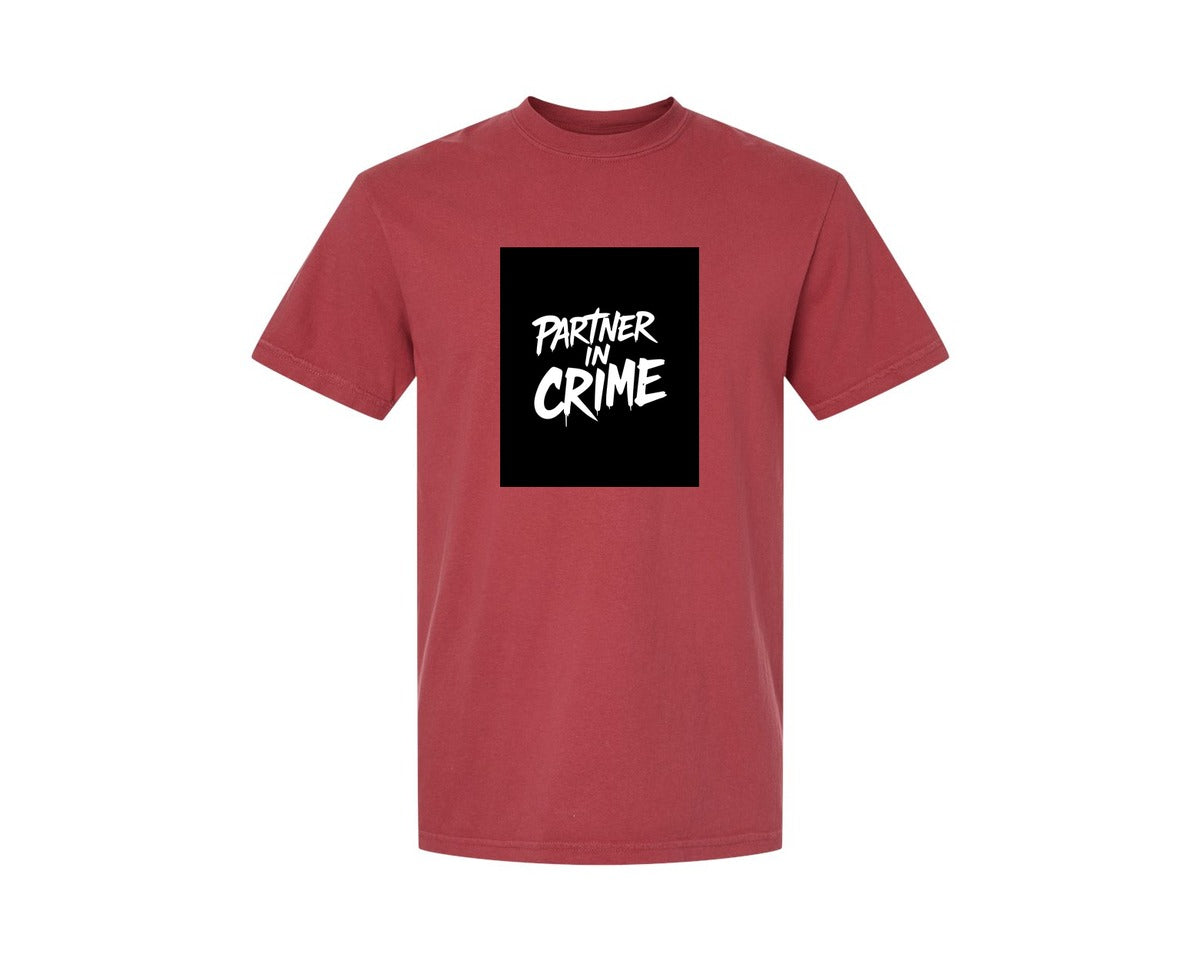 brand:Comfort Colors|color:Chili|Partner In Crime T Shirt Design Graphic T-Shirt