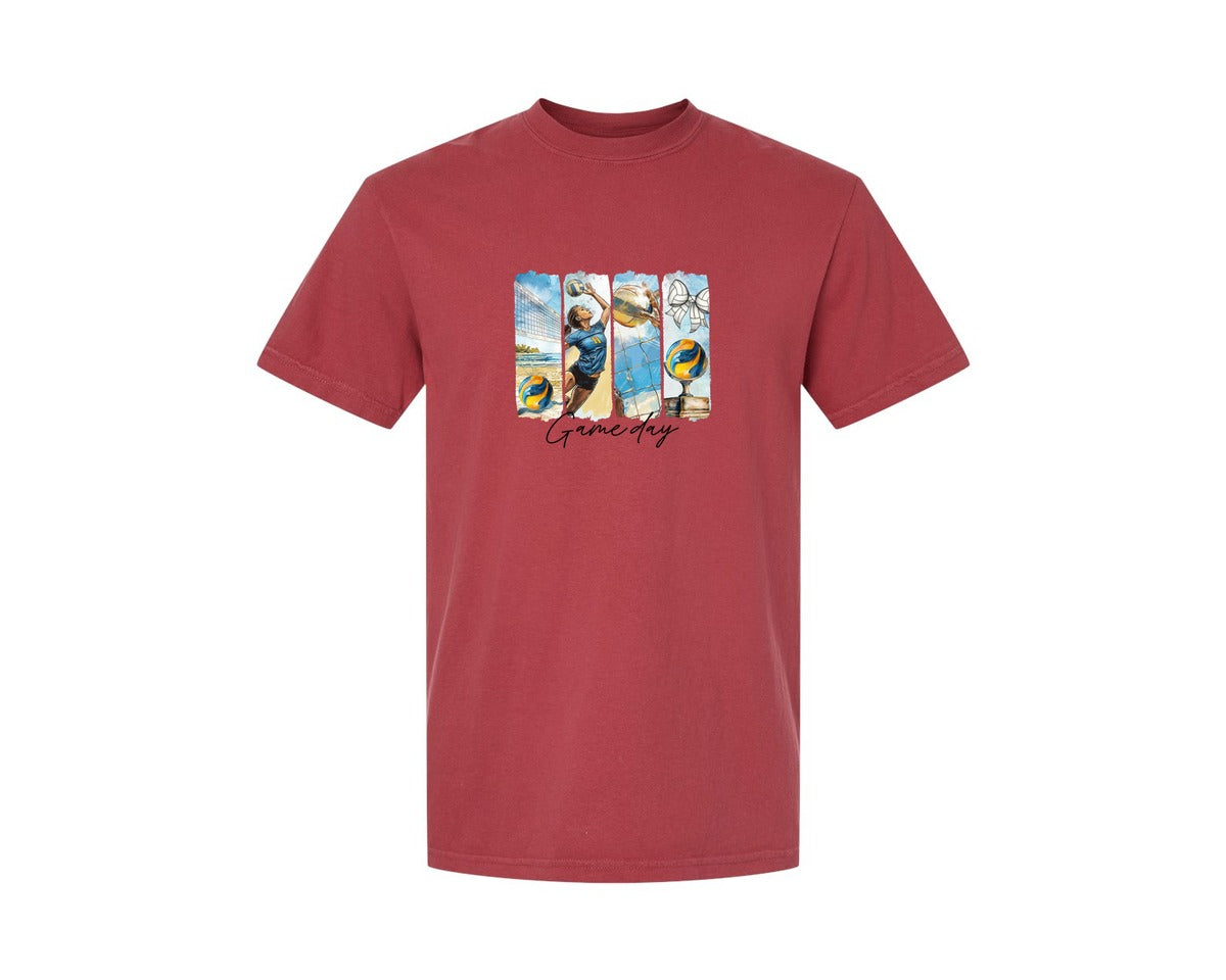 brand:Comfort Colors|color:Chili|Volleyball Game Day 3 Graphic T-Shirt