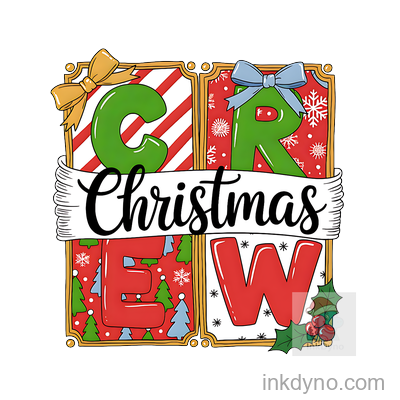Christmas Crew Coquette Bow Png, Merry Christmas