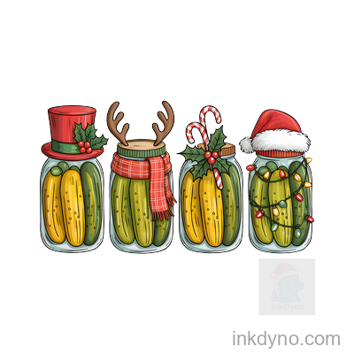Christmas Cucumber Pickles Png, Pickle Bottles Png