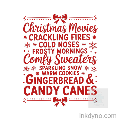 Cozy Christmas Traditions Typography Design — DTF Transfer