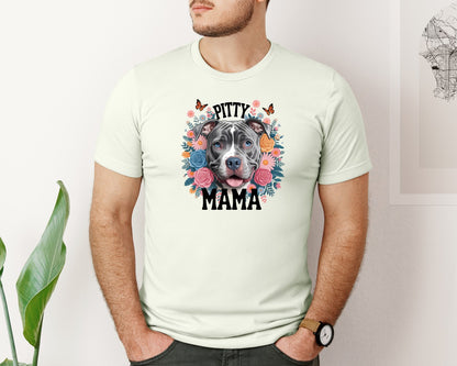 brand:Bella Canvas|color:Citron|Pitty Mama Cute Pitbull Dog Graphic T-Shirt