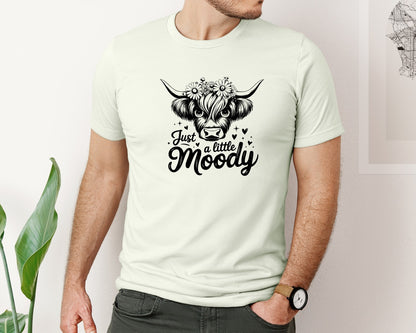 brand:Bella Canvas|color:Citron|Just A Little Moody T Shirt Design Graphic T-Shirt