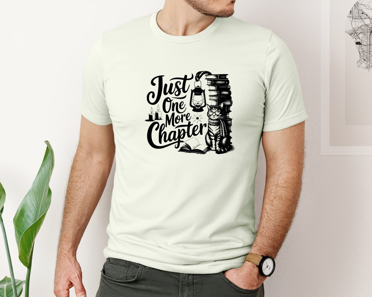 brand:Bella Canvas|color:Citron|Just One More Chapter T Shirt Design Graphic T-Shirt
