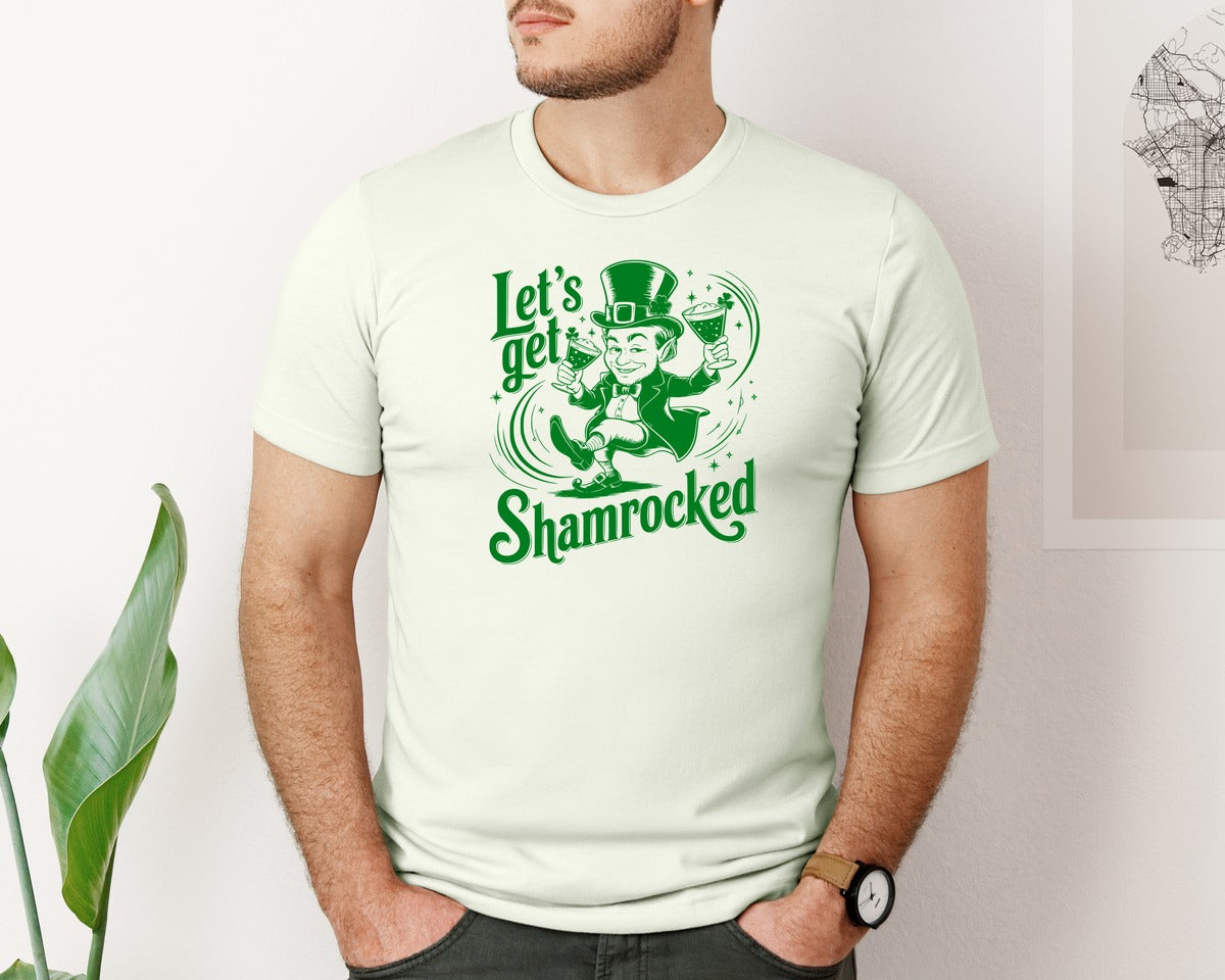 brand:Bella Canvas|color:Citron|Lets Get Shamrocked Design 7 Graphic T-Shirt