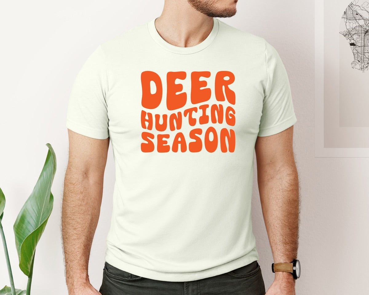brand:Bella Canvas|color:Citron|Retro Deer Hunting Season Design 2 Graphic T-Shirt