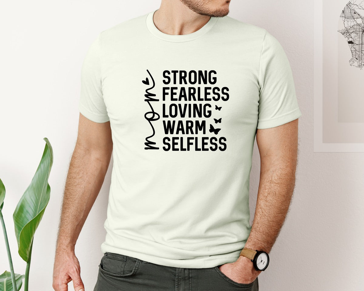 brand:Bella Canvas|color:Citron|Strong Fearless Loving Warm Selfless Graphic T-Shirt
