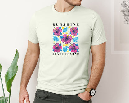 brand:Bella Canvas|color:Citron|Sunshine State Of Mind Summer Graphic T-Shirt