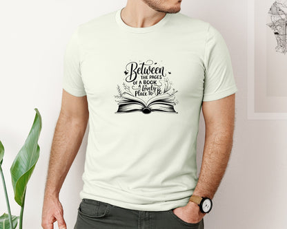 brand:Bella Canvas|color:Citron|Between The Pages Of A Book Is A Lovely 24 Graphic T-Shirt