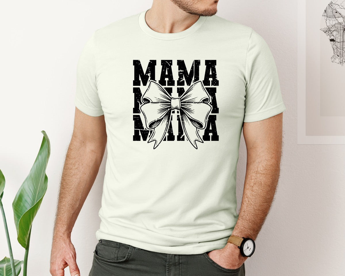 brand:Bella Canvas|color:Citron|Mama Mom Mama Coquette Graphic T-Shirt