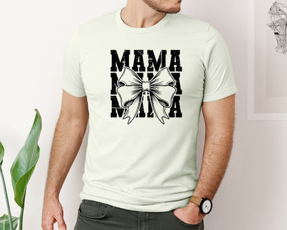 brand:Bella Canvas|color:Citron|Mama Mom Mama Coquette Graphic T-Shirt
