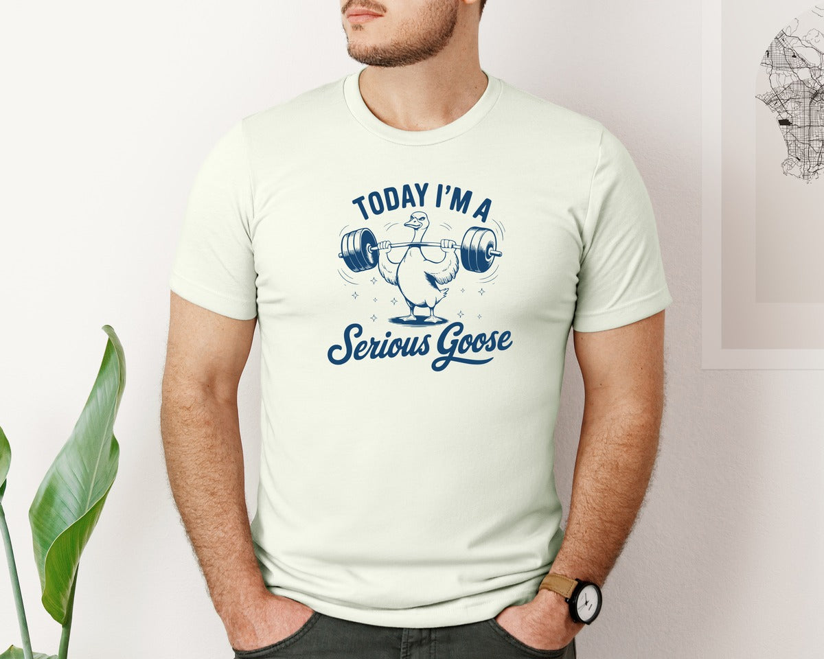 brand:Bella Canvas|color:Citron|Today Im A Serious Goose Bird T Shirt S Graphic T-Shirt