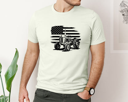 brand:Bella Canvas|color:Citron|Tractor Flag Vector T Shirt Design Graphic T-Shirt