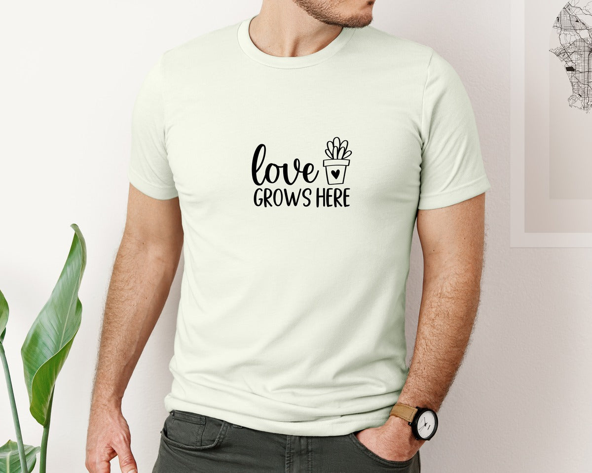 brand:Bella Canvas|color:Citron|Love Grows Here 133 Graphic T-Shirt