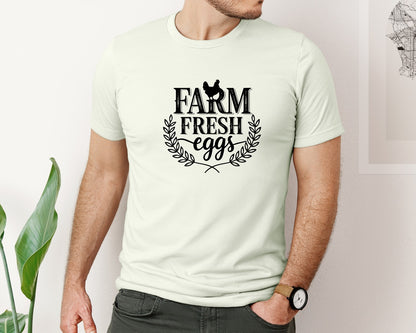 brand:Bella Canvas|color:Citron|Farm Fresh Eggs T Shirt Design Silhouet Graphic T-Shirt