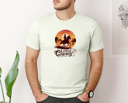 brand:Bella Canvas|color:Citron|Little Cowboy Western Horse Riding 3 Graphic T-Shirt