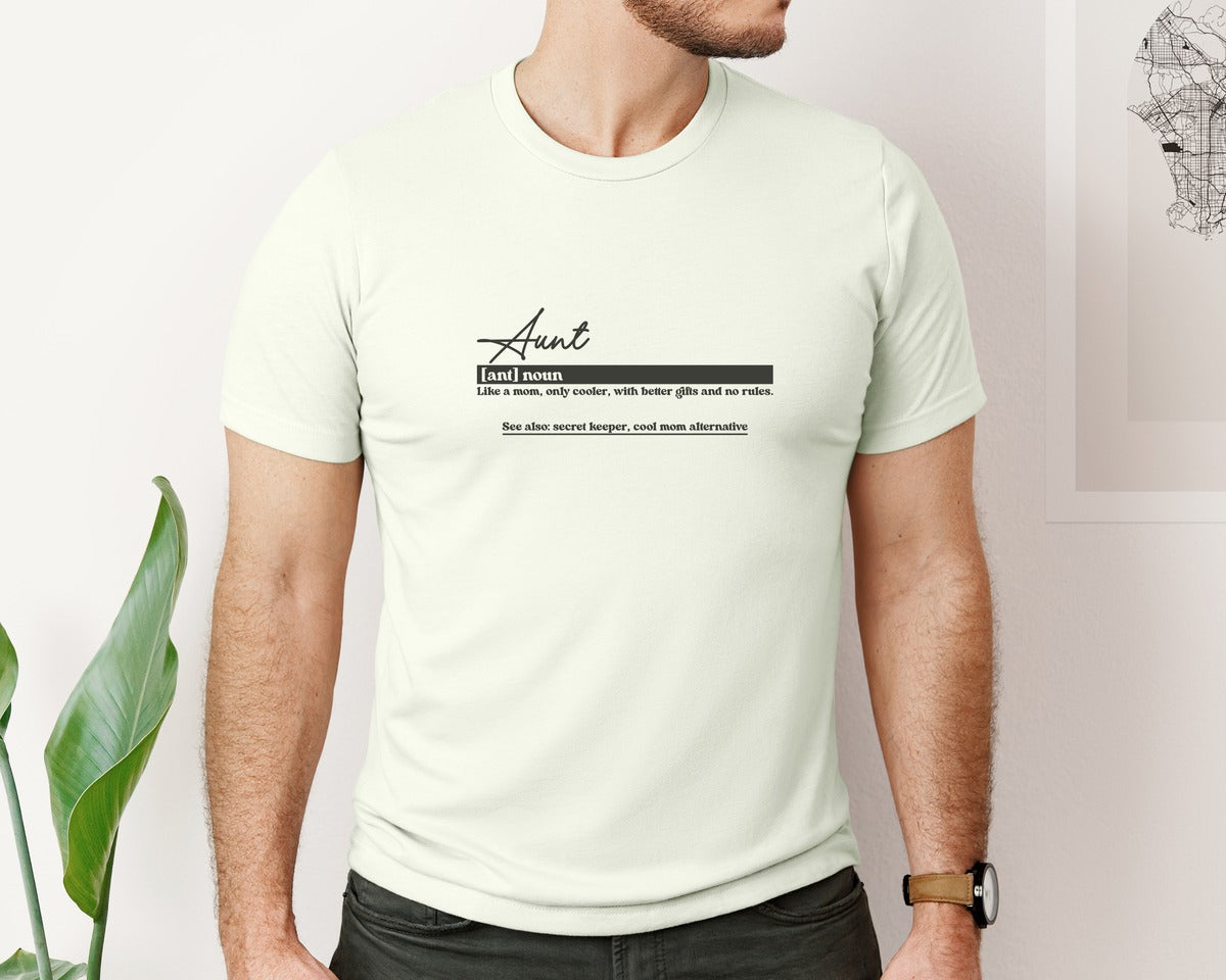brand:Bella Canvas|color:Citron|Aunt Funny Definition Graphic T-Shirt