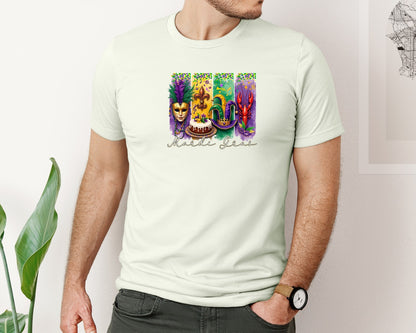 brand:Bella Canvas|color:Citron|Mardi Gras Coquette 2 Graphic T-Shirt