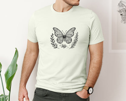 brand:Bella Canvas|color:Citron|Butterfly Design Graphic T-Shirt