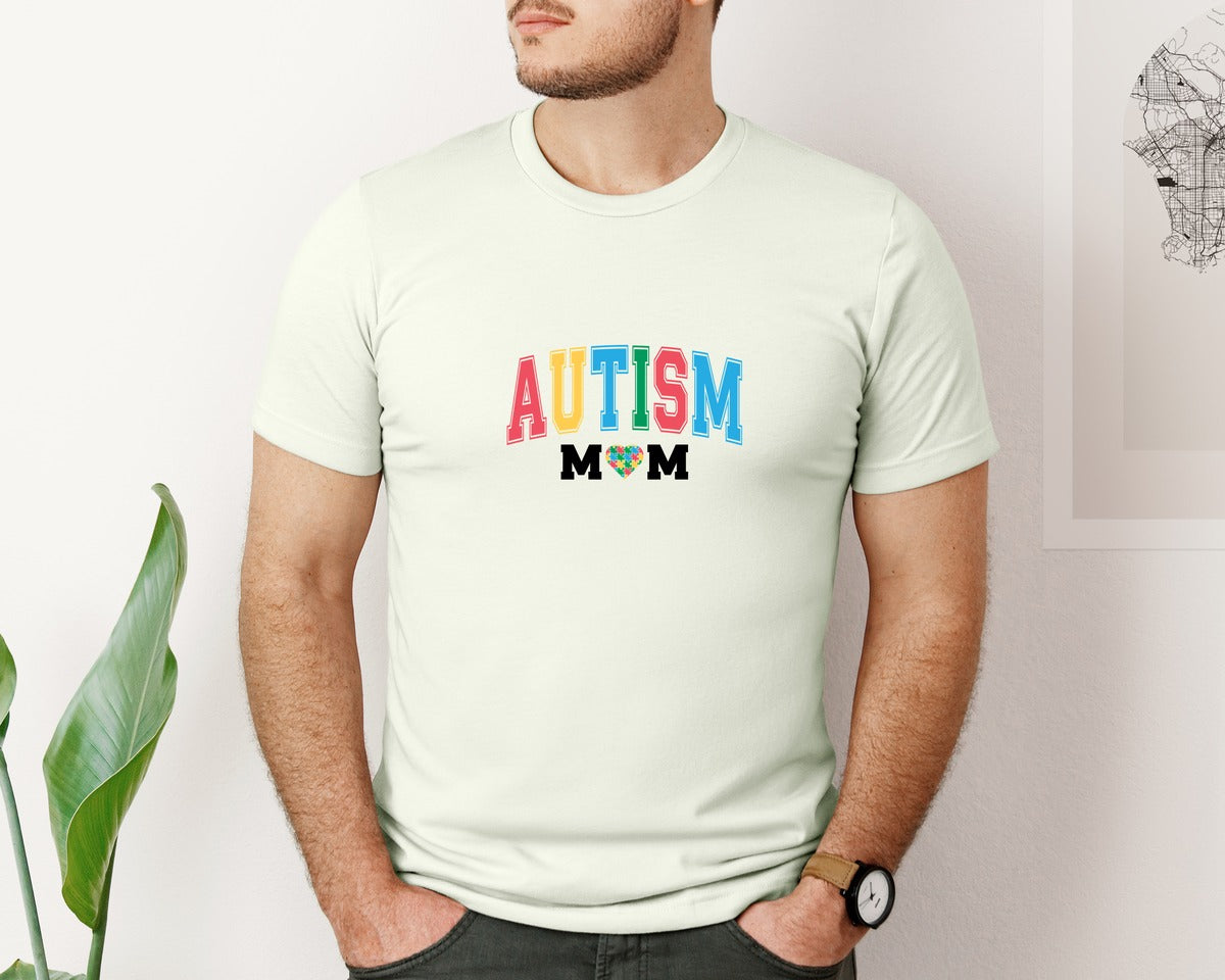 brand:Bella Canvas|color:Citron|Autism Mom Autism Day Graphic T-Shirt