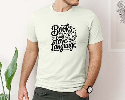 brand:Bella Canvas|color:Citron|Books Are My Love Language T Shirt Desig Graphic T-Shirt