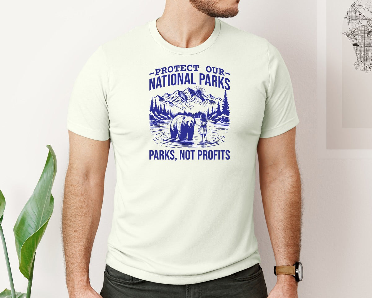 brand:Bella Canvas|color:Citron|Protect Our National Parks Shirt Save Graphic T-Shirt