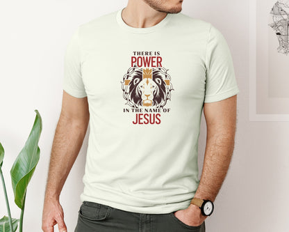 brand:Bella Canvas|color:Citron|There Is Power In The Name Of Jesus 10 Graphic T-Shirt